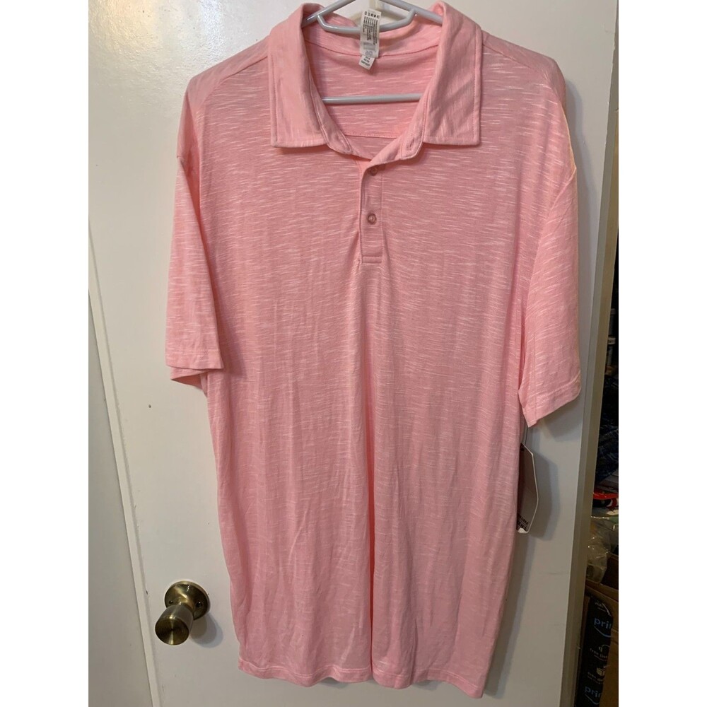 NEW 90 Degree by Reflex Men's X-Large Polo Shirt Tickled Pink NWT